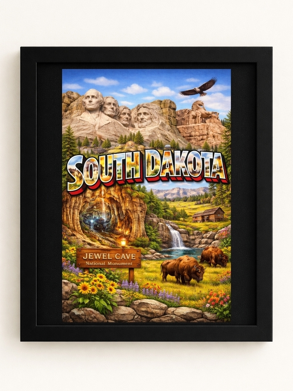 South Dakota Scenic A.I. Art Print 8x10 Frame